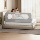 Foldable Bed Rail For Toddlers - 59  Safety Guard Rail In Light Gray