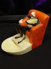 Vintage Hsk Japan Tuxedo Skeleton On Chair Match Holder Striker Bisque 