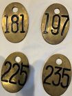 Vintage Brass Cow Cattle Dairy Tags Double Sided Lot Of 10