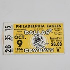 1966 Dallas Cowboys Vs Philadelphia Eagles Ticket Stub 2 Records Game Oct 9 1966