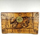 Vtg Hand Carved Chinese Solid Camphor Wood Chest Box Hong Kong Made 1950s 12 