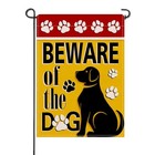 Beware Of The Dog Yellow Small Decorative Garden Flag  Black Beware Of The Dog