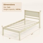 Twin Size Wooden Platform Bed Frame With Headboard Mattress Foundation Natural