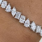 Natural Diamond Tennis Bracelet Wedding Engagement 14k White Gold Multi Shape