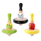 Wodi 3pcs Wooden Spinning Tops - Adorable Animal Gyroscope Toys For  2