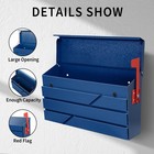 Yoobox Wall Mount Mailbox  Large Capacity  Flag Drop  Galvanized Steel  Blue