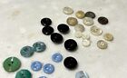Antique Vintage Small To Tiny 2-4 Hole Glass Plastic Mop Buttons