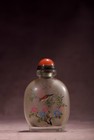 Chinese Old Beijing Glaze Inside Painting Flower Bird Exquisite Bottleart