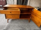 Antique Brown Wood Sideboard buffet 40 In  3 Drawers 1 Door  1 Shelf