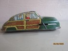 Vintage Tin Marx Litho Wind-up Woody Car With Family License Plate Lm 52  as Is 