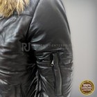 Down Men s Puffer Hooded Real Leather  Jacket Zip Pockets Bomber Winter Jacket