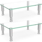 2 Pack Computer Monitor Riser With Height Adjustable Multi Media Desktop Clear