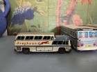 Vintage Greyhound Toy Bus Lot Of 4 Tin Litho Scenicruiser Express Coach 
