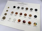 22 Vintage Glass Buttons Shank Back Matching Design Mixed Colors Card Cbc Lot F