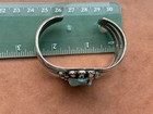 Vintage Navajo Sterling Silver Turquoise Cuff Bracelet Signed Ar 40g Split Shank