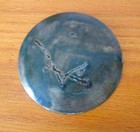 Vintage Mid Century Enamel Over Metal Trinket Dish In Red