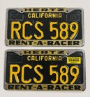 1963 Black California License Plates Dmv Clear Yom  1966 Mustang Rent-a-racer