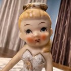 Vtg 1950s Mcm Kitsch Fairy Pixie Angel Ballerina Pink Flowers Gold Paint Japan