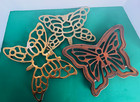 Vintage Butterfly Trivet Lot Of 3 Mixed Metal Brass Copper Boho Wall Decor Mcm