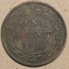1893  victoria  1 Cent Bronze Coin  Extra Fine Details Canadian Large Cent
