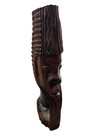Vintage Heavy Ebony Wood Hand Carved African Tribal Figure Bust Statue Head 13 