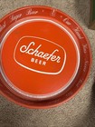 13  Schaefer Beer Vintage Original Bar Metal Serving Tray Red Set Of 2