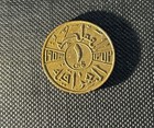 1953 Iraq 1 Fils  King Faisal Ii  Copper Coin 