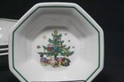 Nikko Christmastime All Purpose Bowls Japan Set Of 4 Octagon 6 3 4   -great Cond