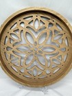 Boho Mandala Wood Cutout Round Tray Leather Handles Coffee Table Centerpiece 14i
