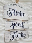 New Rustic Farmhouse Wall Decor Wood Hanging Sign Home Sweet Home Blue  Green