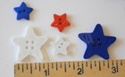 Kaboom   Patriotic   Americana Usa   Sew-thru Star Buttons   Red White   Blue