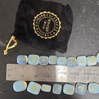 25pc Opalite Rune Stone Set Elder Futhark Divination Crystals Velvet Pouch
