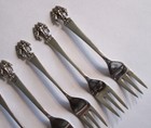 Sterling Silver Three Elephants Cocktail Forks Set Of Six Vintage Hallmarked