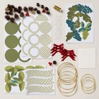 Stampin  Up  Complete Christmas Ornaments Bows Pinecones Gold Hoops