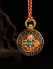 3 5cm Tibet Buddhism Holy Blessed Gilt Copper Dorje Locket Prayer Box Pendant