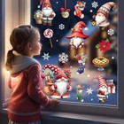 Christmas Window Clings Window Stickers window Decals Snowflake Christmas Gnome