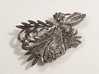 Vintage Art Deco Sterling Silver And Marcasite Floral Flower Bouquet Brooch Pin