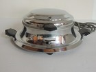 Exc Antique Nos Art Deco Chrome Seneca Waffle Maker Bakelite Handles
