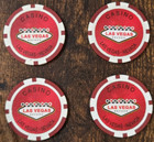 Las Vegas Casino Poker Chips Set Of 12 Red White Nevada Souvenir Lot 1 5in