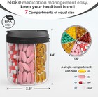 Pill Dispenser With 7 Large Compartments  4 4  H X 3 6  Dia Transparent Black 