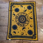 Vintage Biederlack Throw Blanket Sun Moon Celestial Reversible Zodiac Astrology