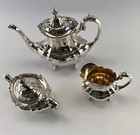 Sterling Silver Reed   Barton Hampton Court 3 Piece Coffee Service