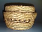 Antique Northwest Native American Nootka Makah Basket Canoes   Whales W Lid