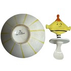 Vintage 1958 Holt Howard Pixieware Mustard Jar Spoofy Spoon Yellow Stripes Mcm