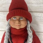 Norwegian   Scandinavian Christmas Gnome Woman Doll 13 5    Tall Sweater Braids