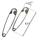 2x Safety Pins 5 Inch Stainless Steel Large Size Black Color For Jumbo Blanke   