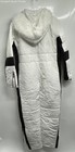 No Brand Womens White Black Insulated Waterproof Hooded One-piece Snowsuit Sz S