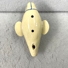 Studio Pottery Ocarina Whistle Flute Handcrafted Funny Face Clay 3 Holes Vintage