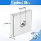 100pcs M4x13mmx3mm Square Nuts  Carbon Steel Zinc Plated Coarse Thread Nuts