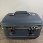 Vintage American Tourister Tiara Blue Case Blue Makeup Carry On Luggage